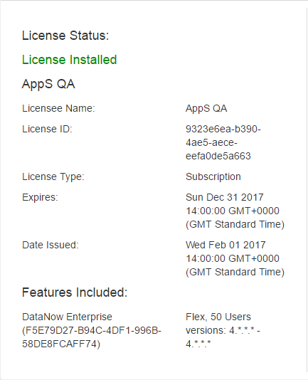 License Installed License Installed